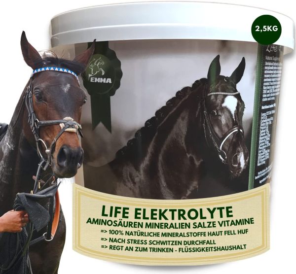 EMMA Life 3 Elektrolyte Pulver Plus Aminosäuren für Pferde I 100% natürlich I Elektrolyt Pulver mit Vitaminen Amino Energy Magnesium I Hydrate zur Unterstützung Leistung & Regeneration nach Sport Training 2,5Kg3.jpg